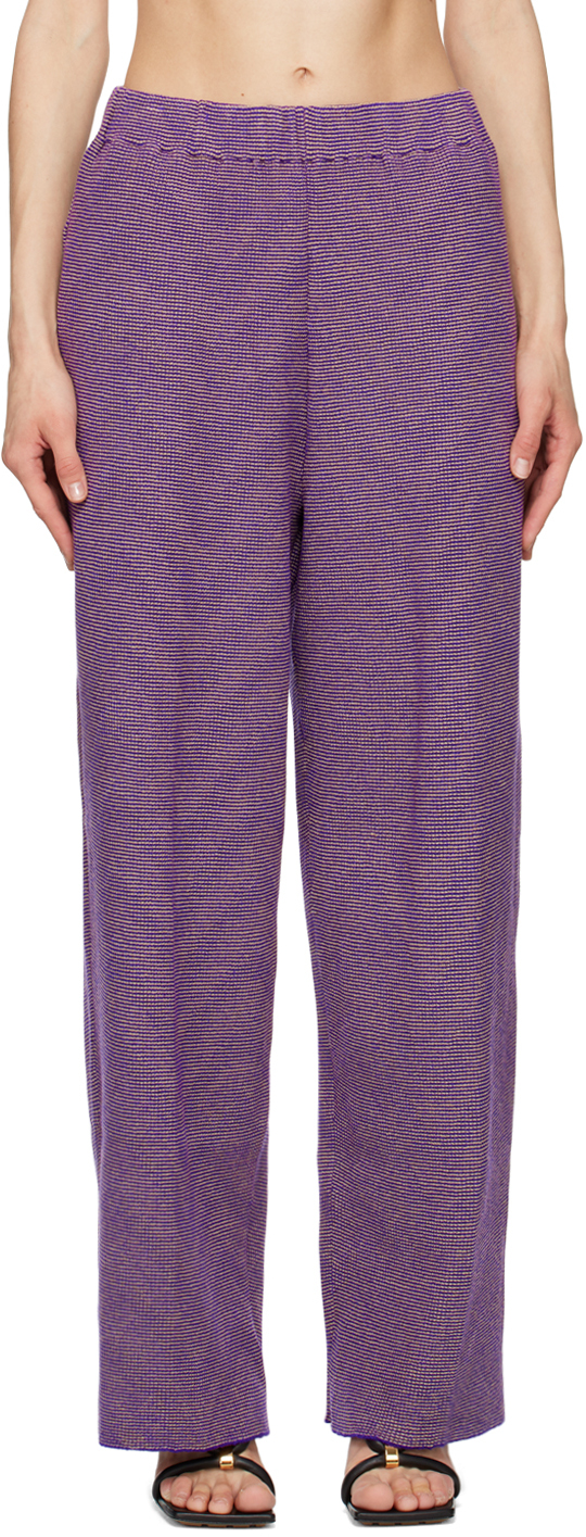 Isa Boulder Purple Lenticular Trousers In Grape