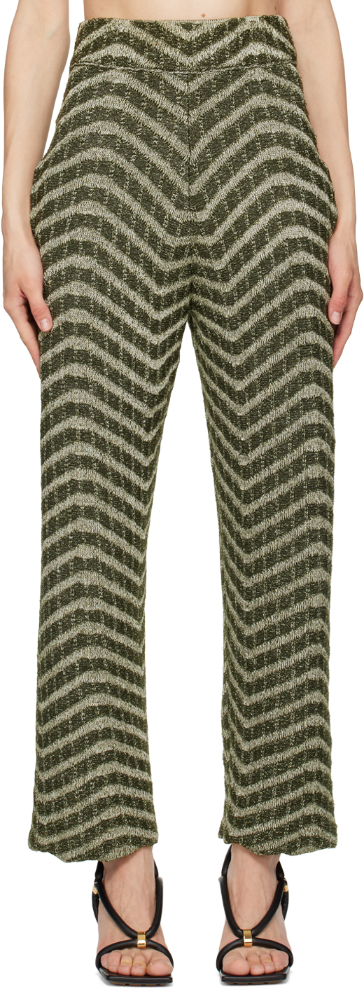 Isa Boulder Ssense Exclusive Green Knitcurve Trousers In Pistachio