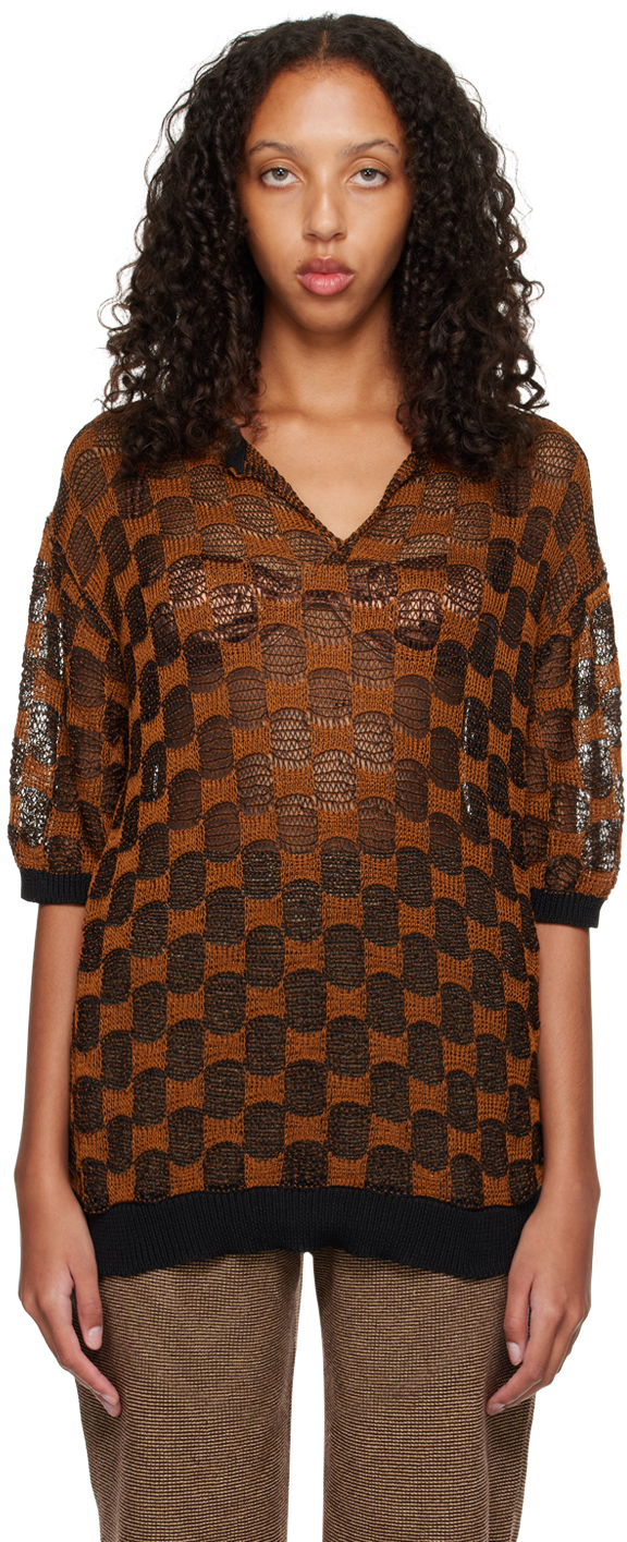 Louis Vuitton Lurex Monogram Pullover, Brown, Xs