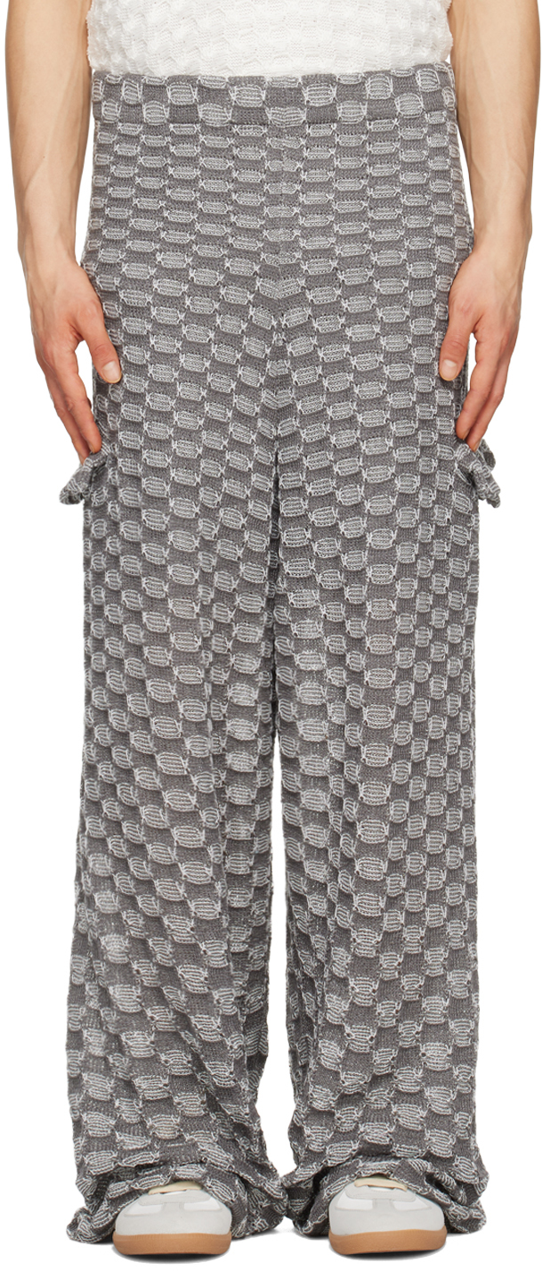 Isa Boulder Ssense Exclusive Gray & White Cargo Pants In Slate