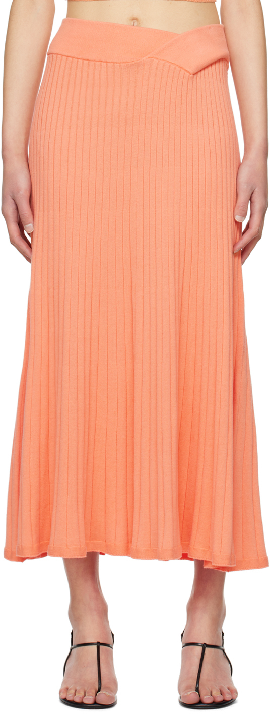 Anna Quan Orange Celeste Midi Skirt