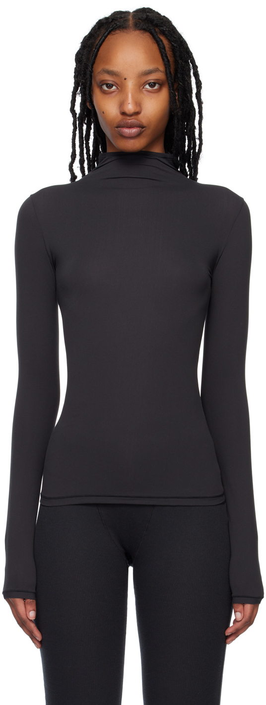 Skims Fits Everybody Turtleneck Top In Onyx