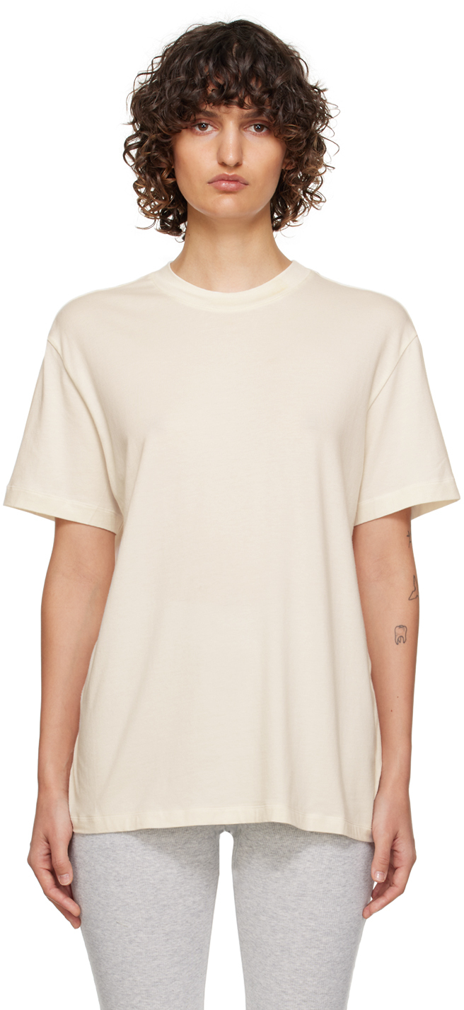 SKIMS Off-White Stretch Boyfriend T-Shirt