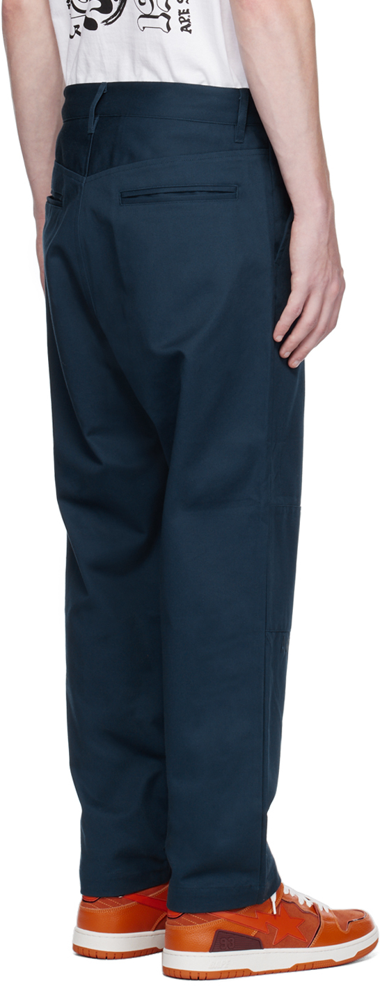 Navy blue loose-fit creased trousers | Claudie Pierlot