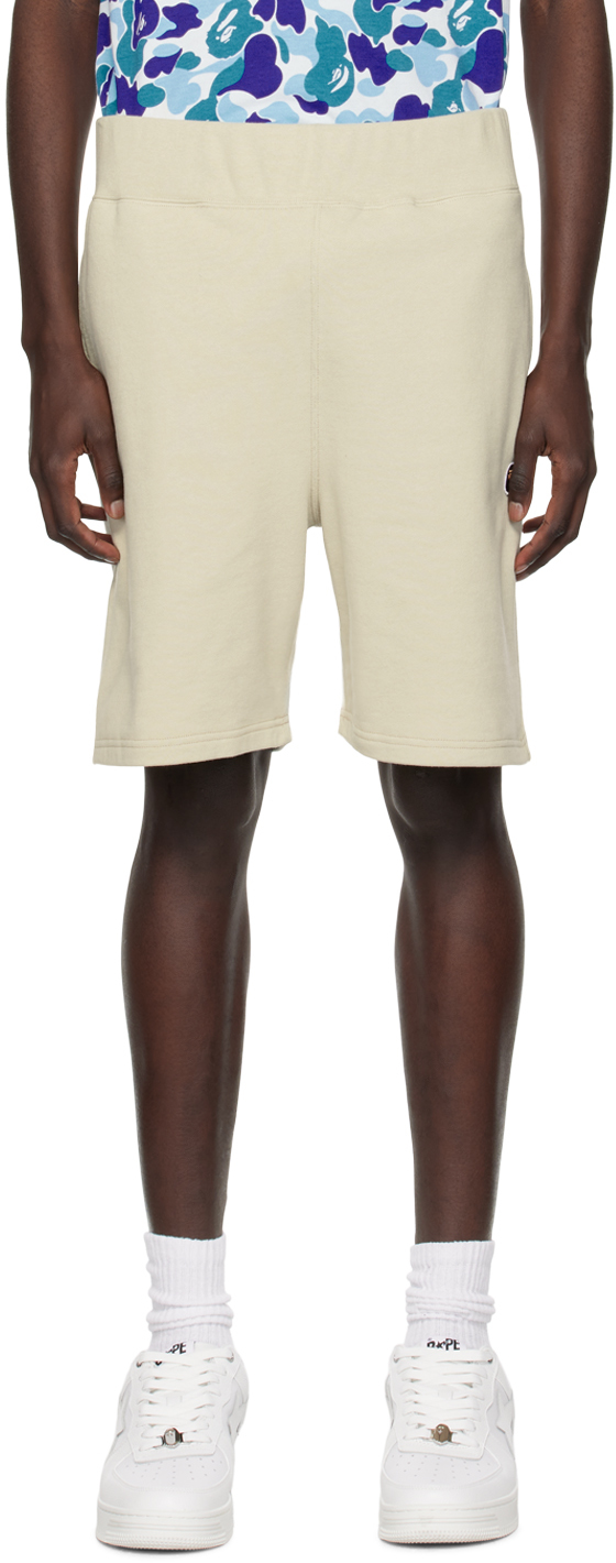 Beige Ape Head One Point Shorts