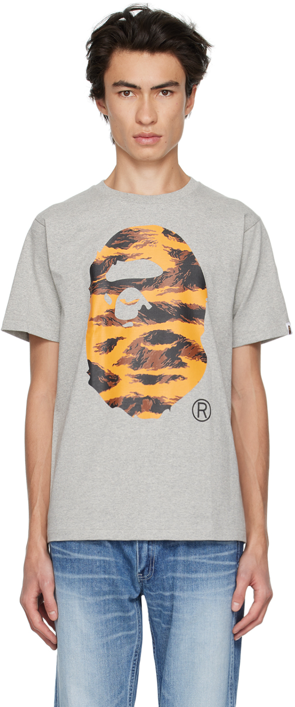 Bape Gray Tiger Ape Head T-shirt