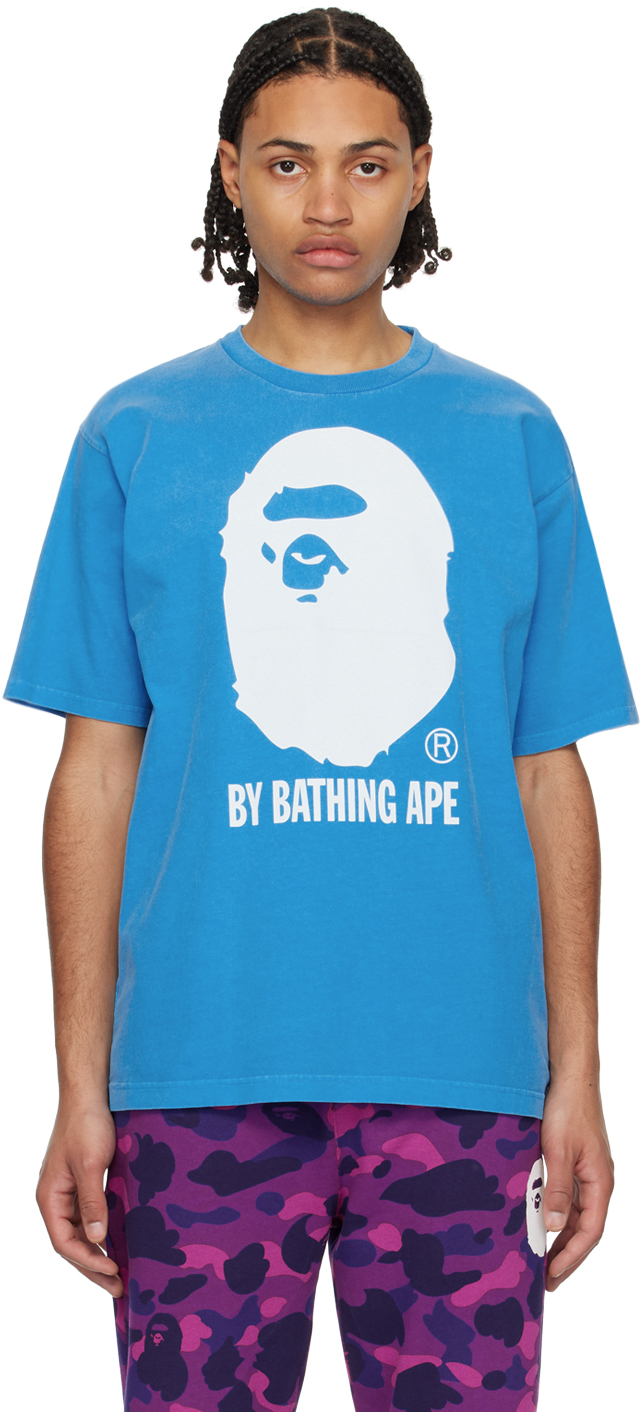 BAPE: Blue Relaxed-Fit T-Shirt | SSENSE