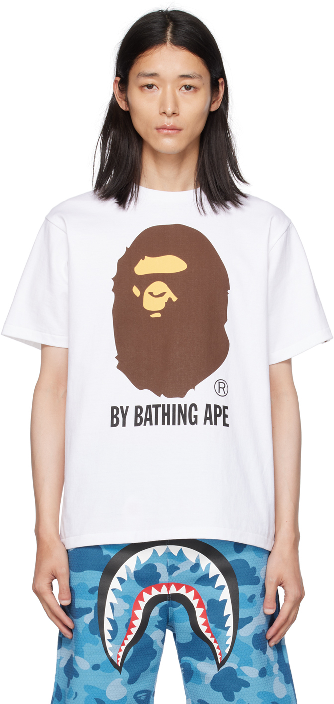 BAPE: White Big Ape Head T-Shirt | SSENSE
