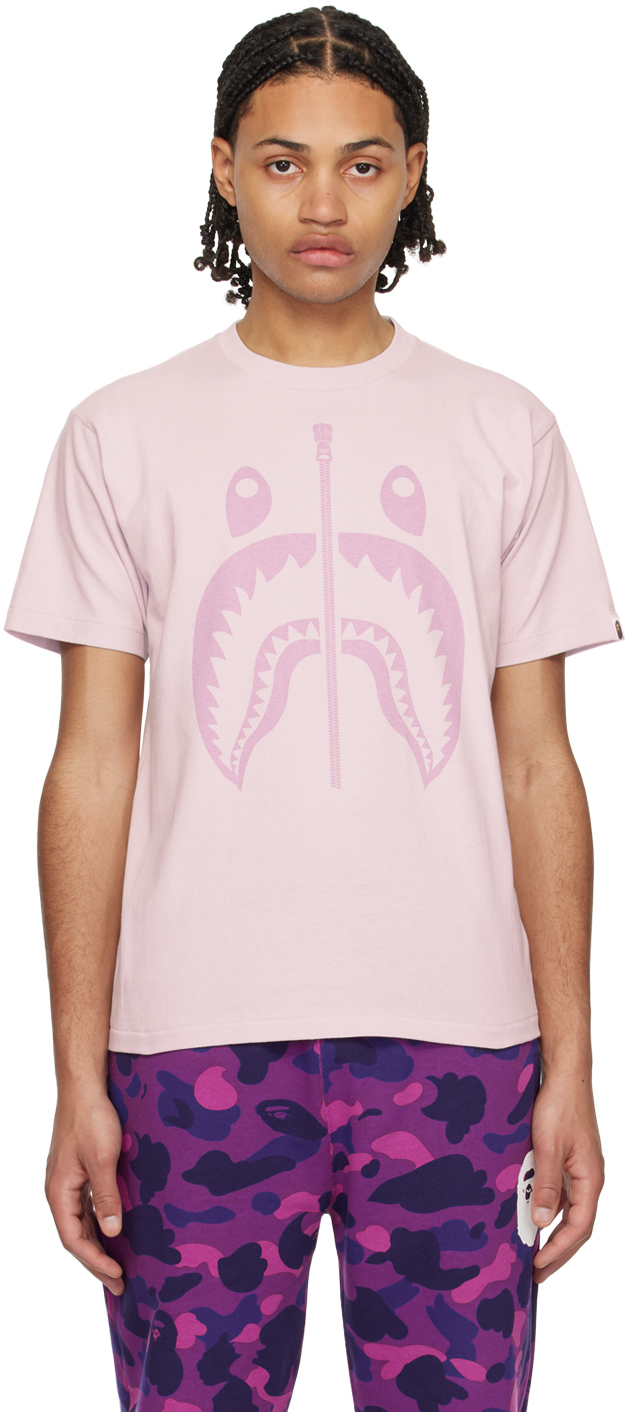 BAPE: Purple Shark T-Shirt | SSENSE