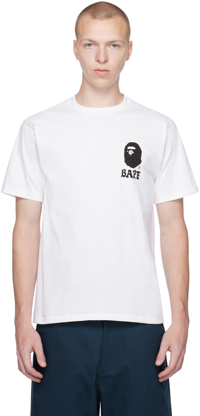 Bape White Japan Culture Lettered T-shirt