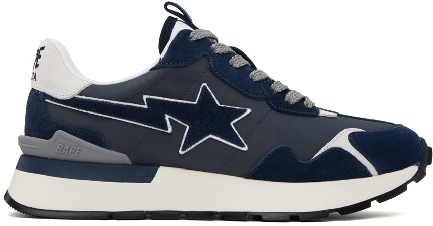 Bape Navy & Grey Road Sta Express Trainers