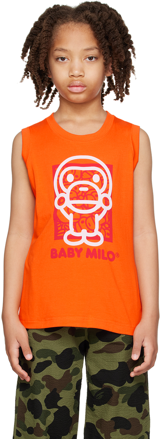 Bape Kids Orange Baby Milo Tank Top