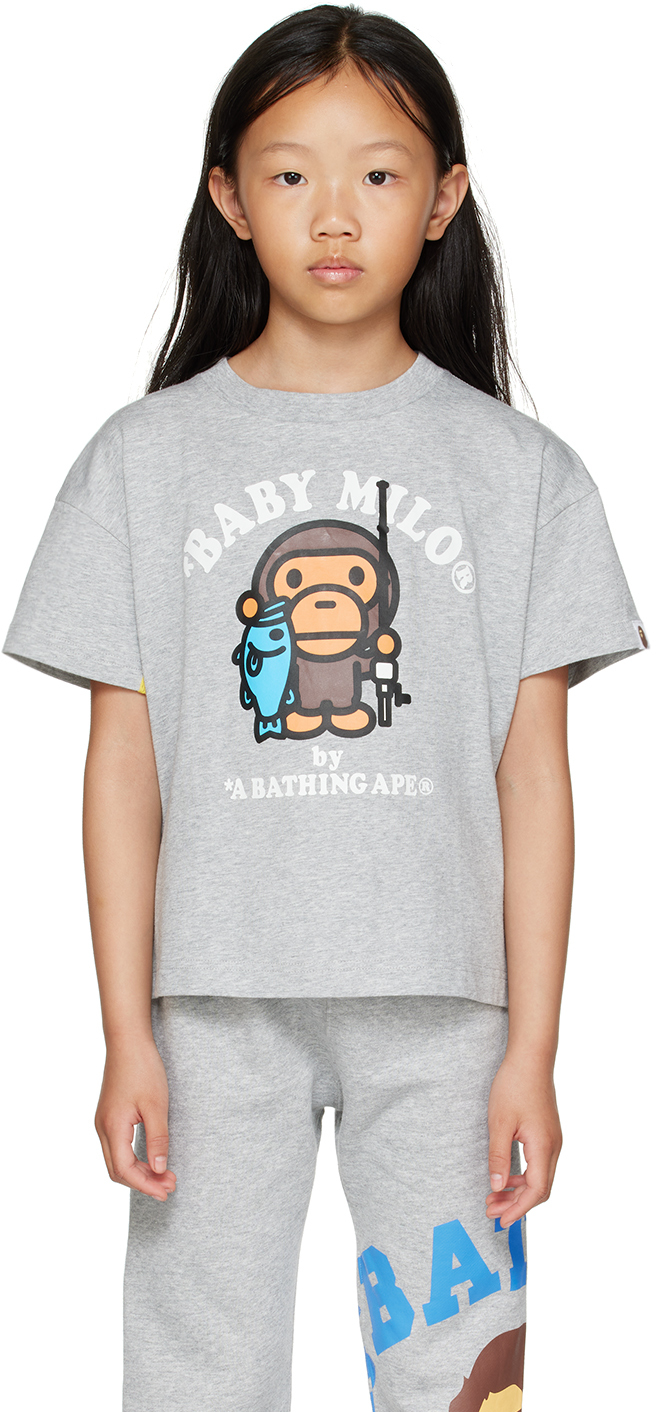 Bape Kids Grey Baby Milo Bass T-shirt