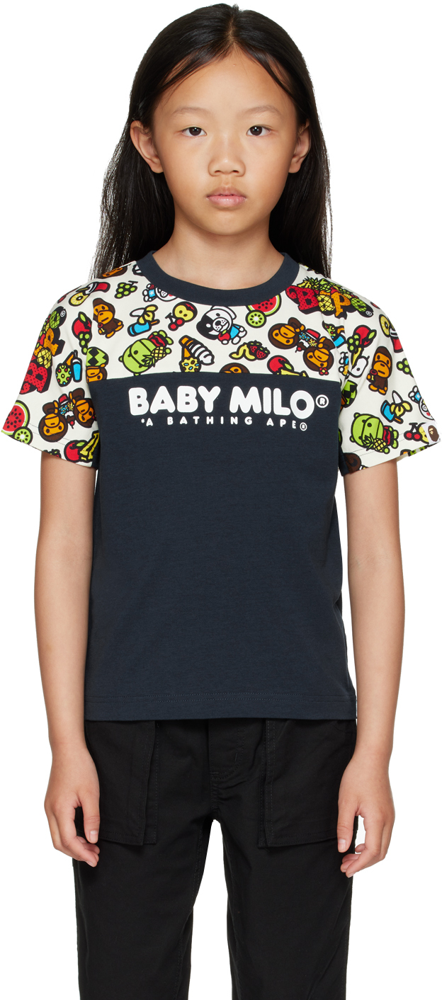 Bape Kids Navy Baby Milo Mixed Fruit T-shirt