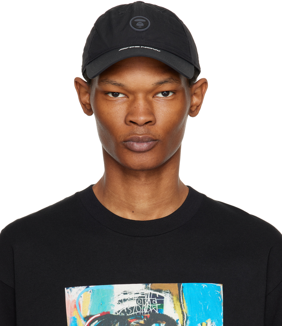 AAPE by A Bathing Ape: Black 'AAPE Now' Cap | SSENSE