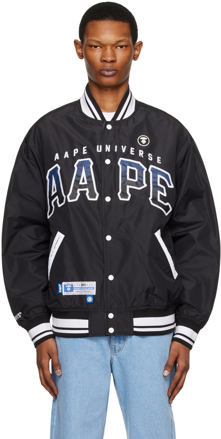 Aape By A Bathing Ape Logo-patch Bomber Jacket In Black