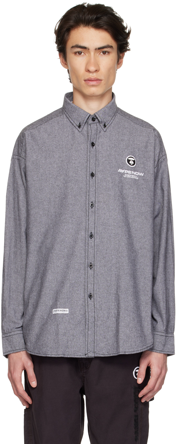 Gray Embroidered Shirt