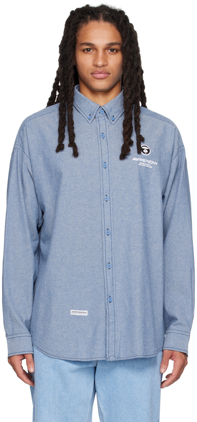 Aape By A Bathing Ape Blue Patch Shirt In Blx