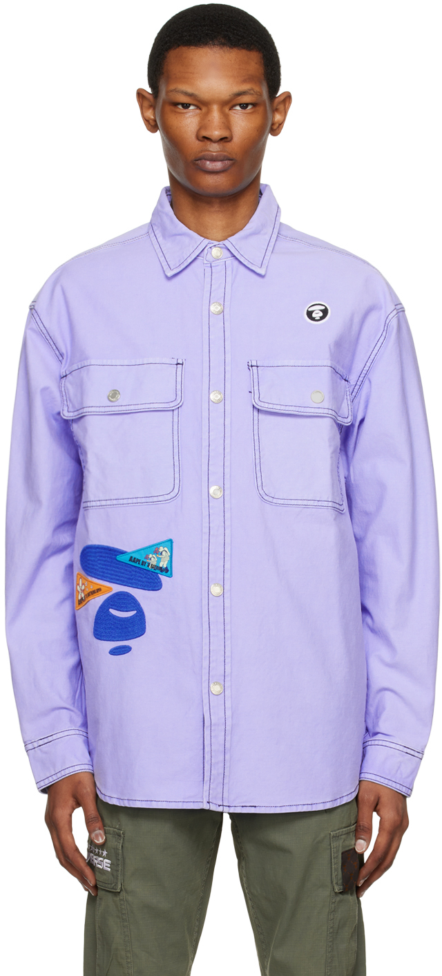 Purple Embroidered Shirt