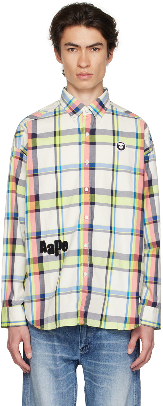 Aape By A Bathing Ape Logo-patch Cotton Shirt In Multicolour
