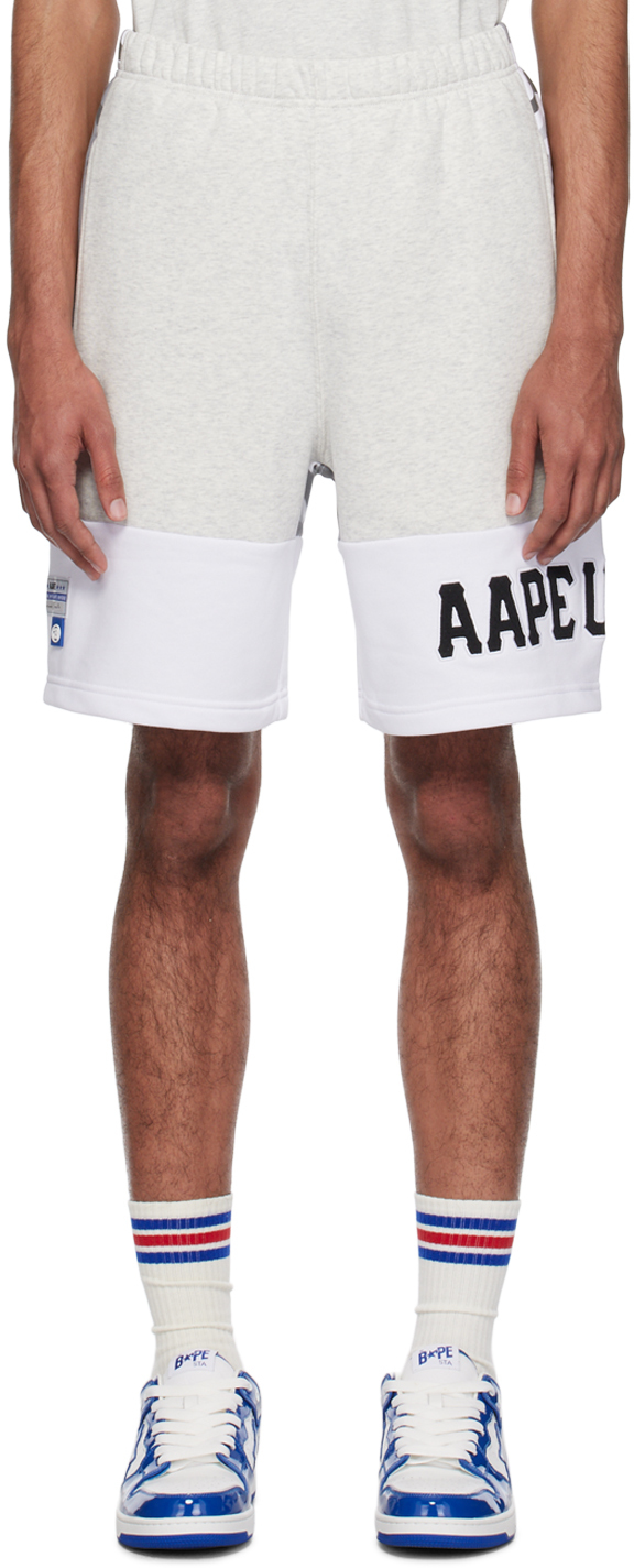 Aape By A Bathing Ape Panelled-design Track Shorts In Grey