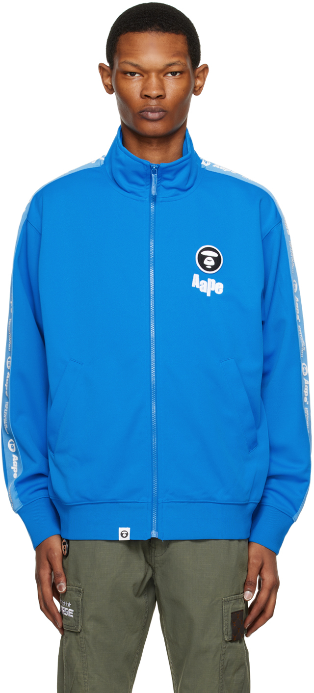 Aape By A Bathing Ape Blue Moonface Patch Track Jacket In Bll