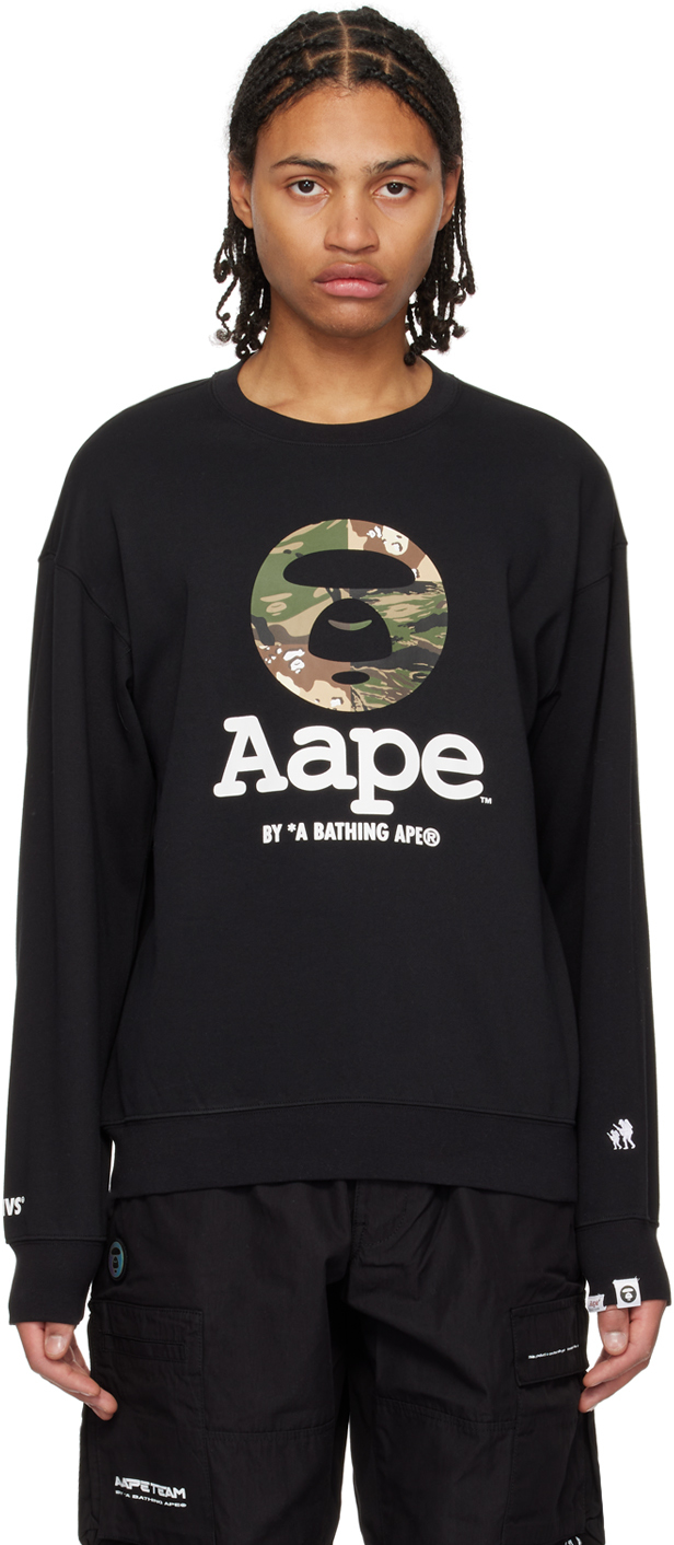 Aape By A Bathing Ape Black Basic Sweater In Bkx | ModeSens