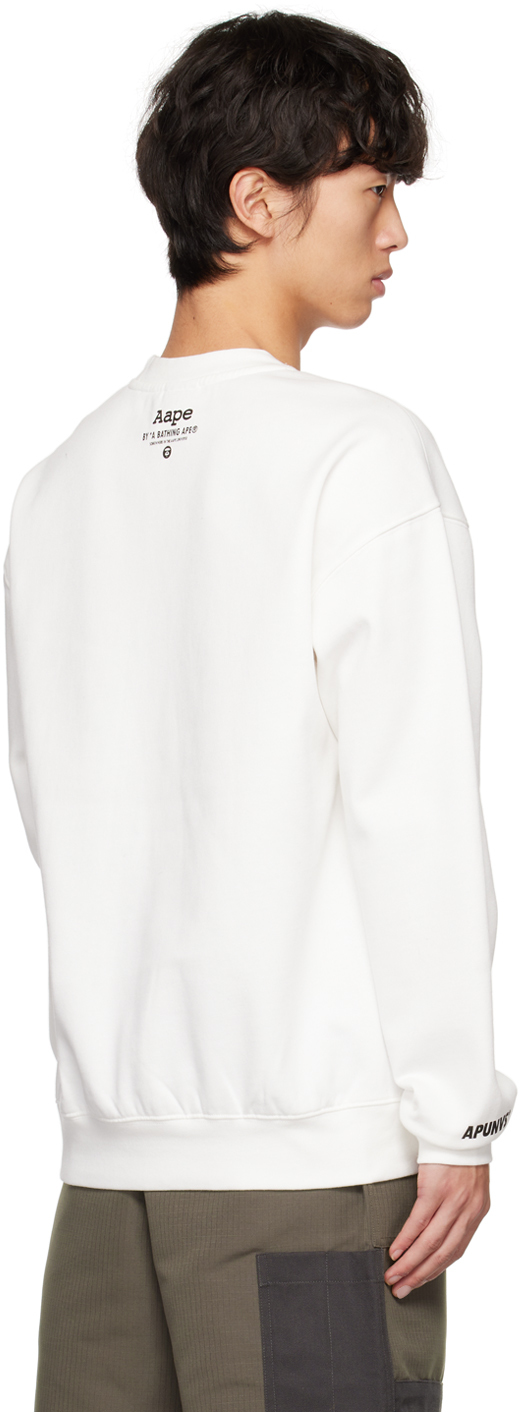 AAPE by A Bathing Ape White Basic Sweatshirt | Smart Closet