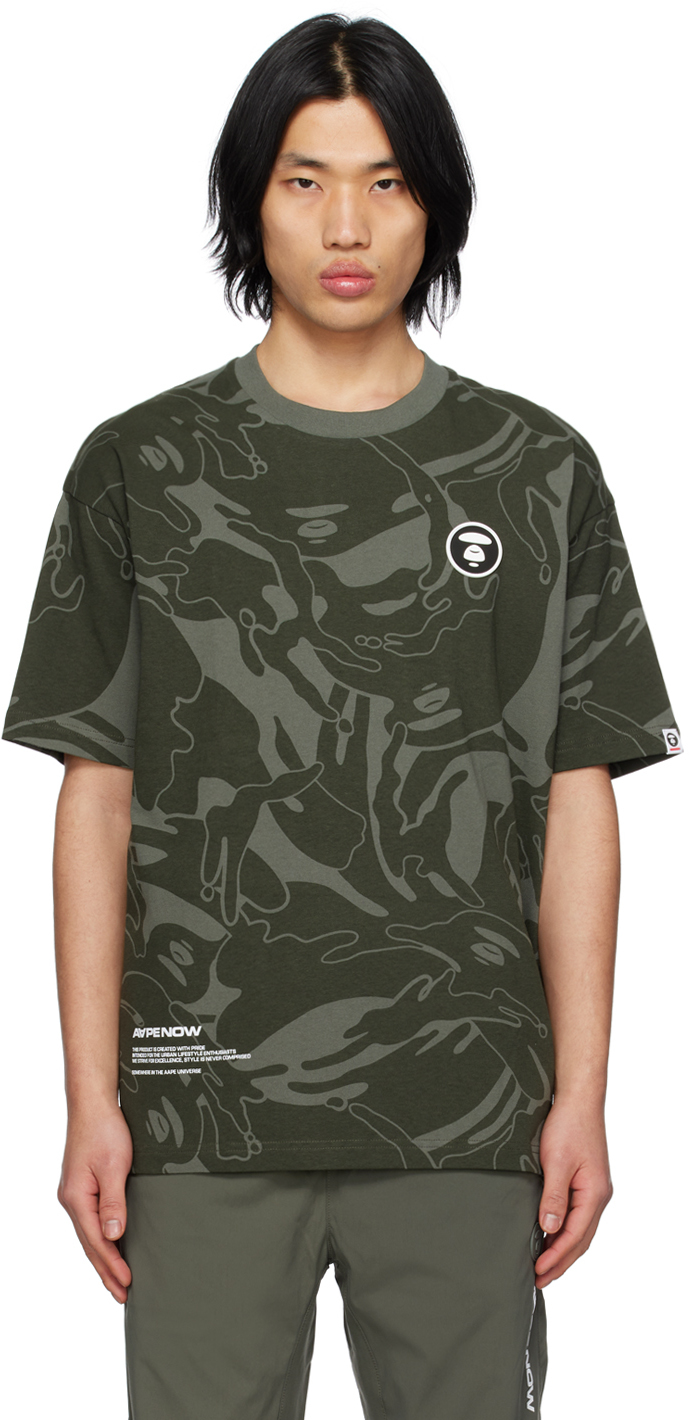 Aape By A Bathing Ape Khaki Now Camouflage T-shirt In Khz