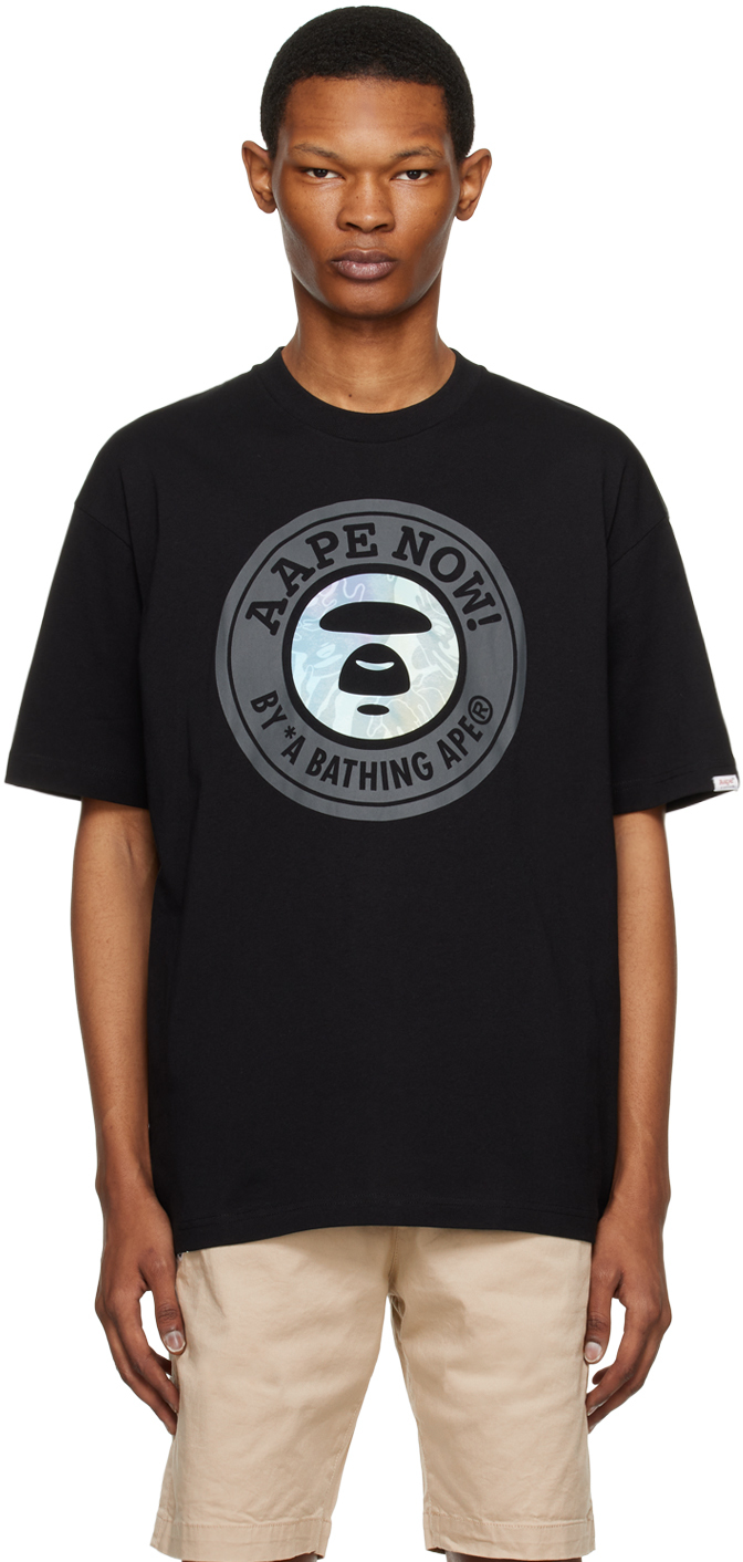 Aape By A Bathing Ape Black Basic T-shirt In Bkx