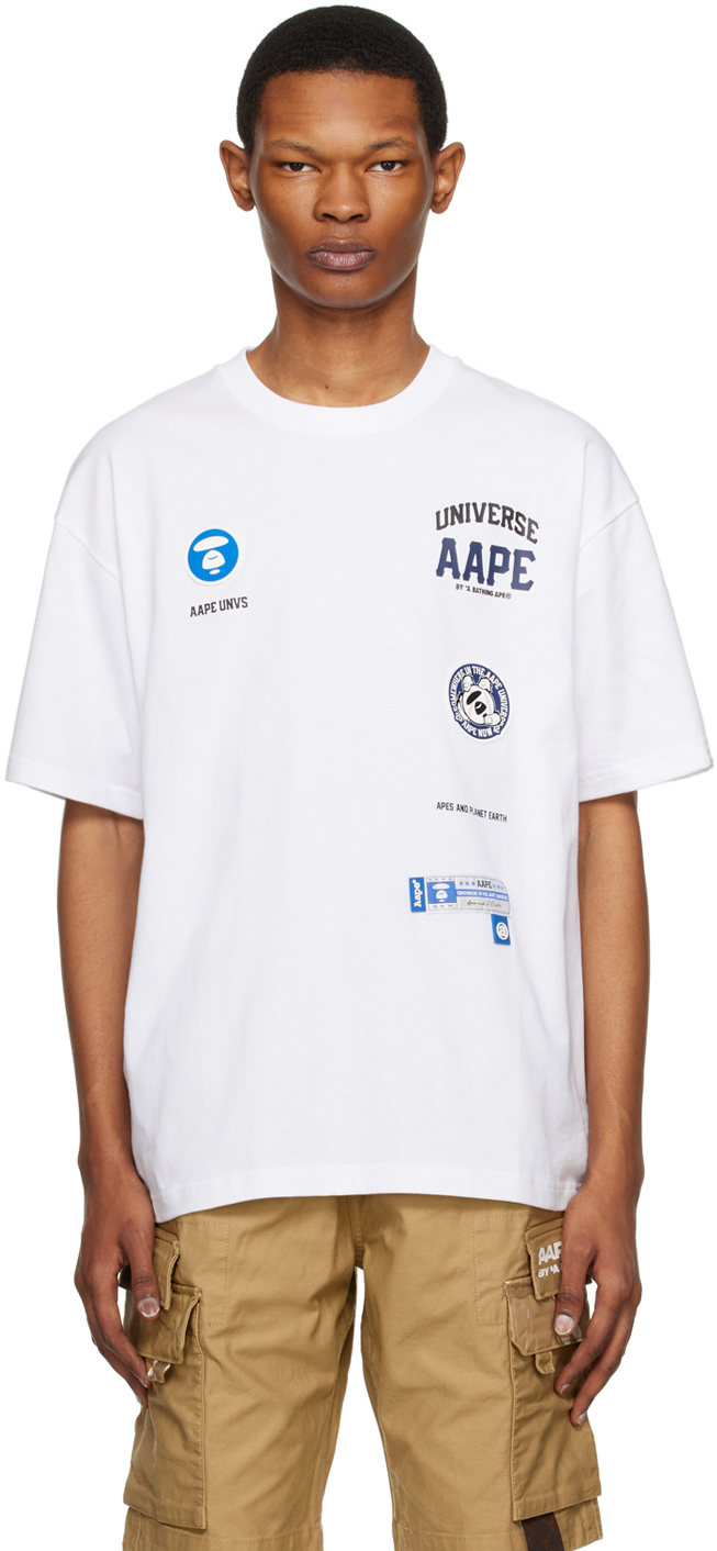 Aape By A Bathing Ape Logo-patch Short-sleeve T-shirt In Gelb