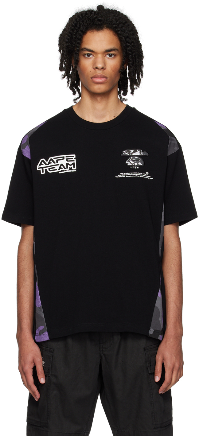 Aape By A Bathing Ape Logo-patch Cotton T-shirt In Black
