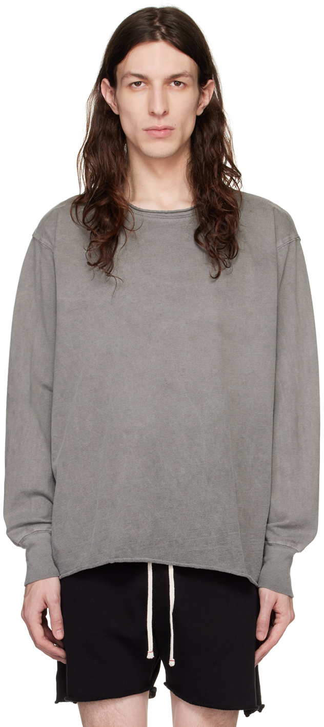 Gray Rolled Edge Sweatshirt