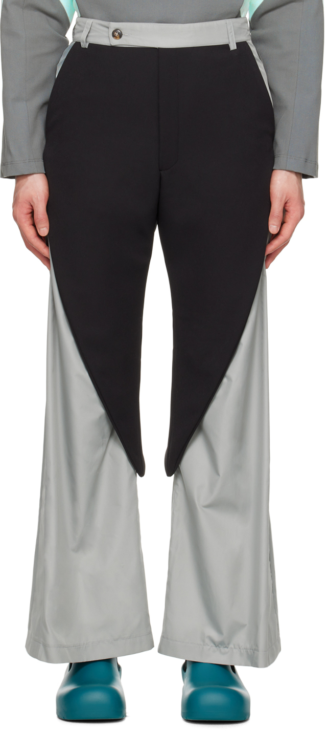 Strongthe Ssense Exclusive Black Layered Trousers In Black/grey
