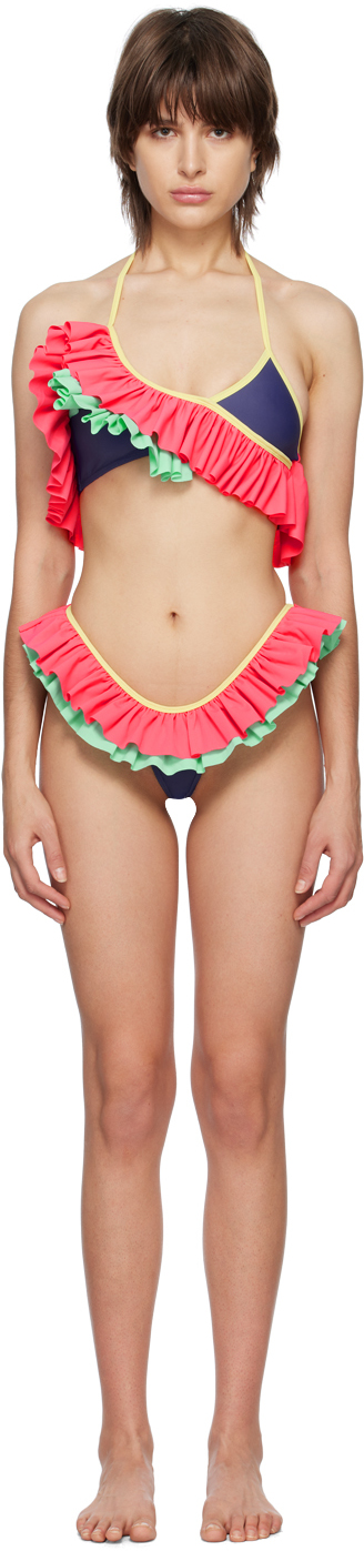 Multicolor Ruffle Bikini