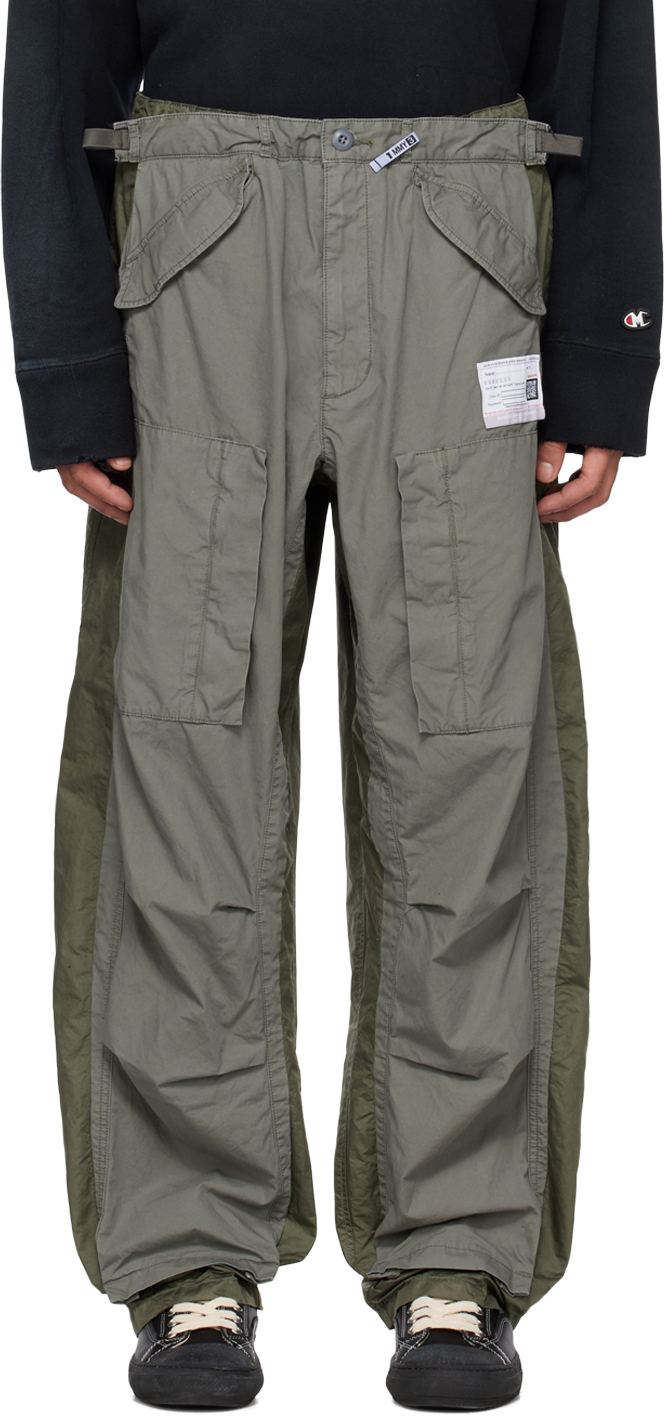 Miharayasuhiro: Khaki Embedded Trousers | SSENSE