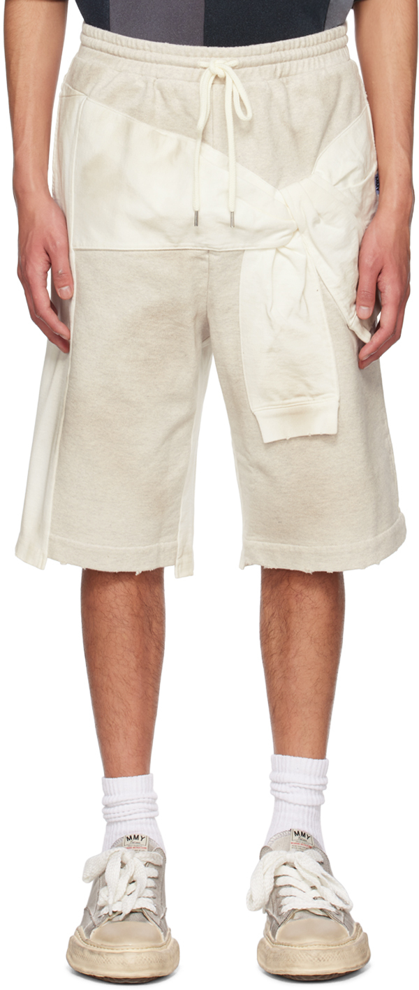 Miharayasuhiro Off-white Paneled Shorts