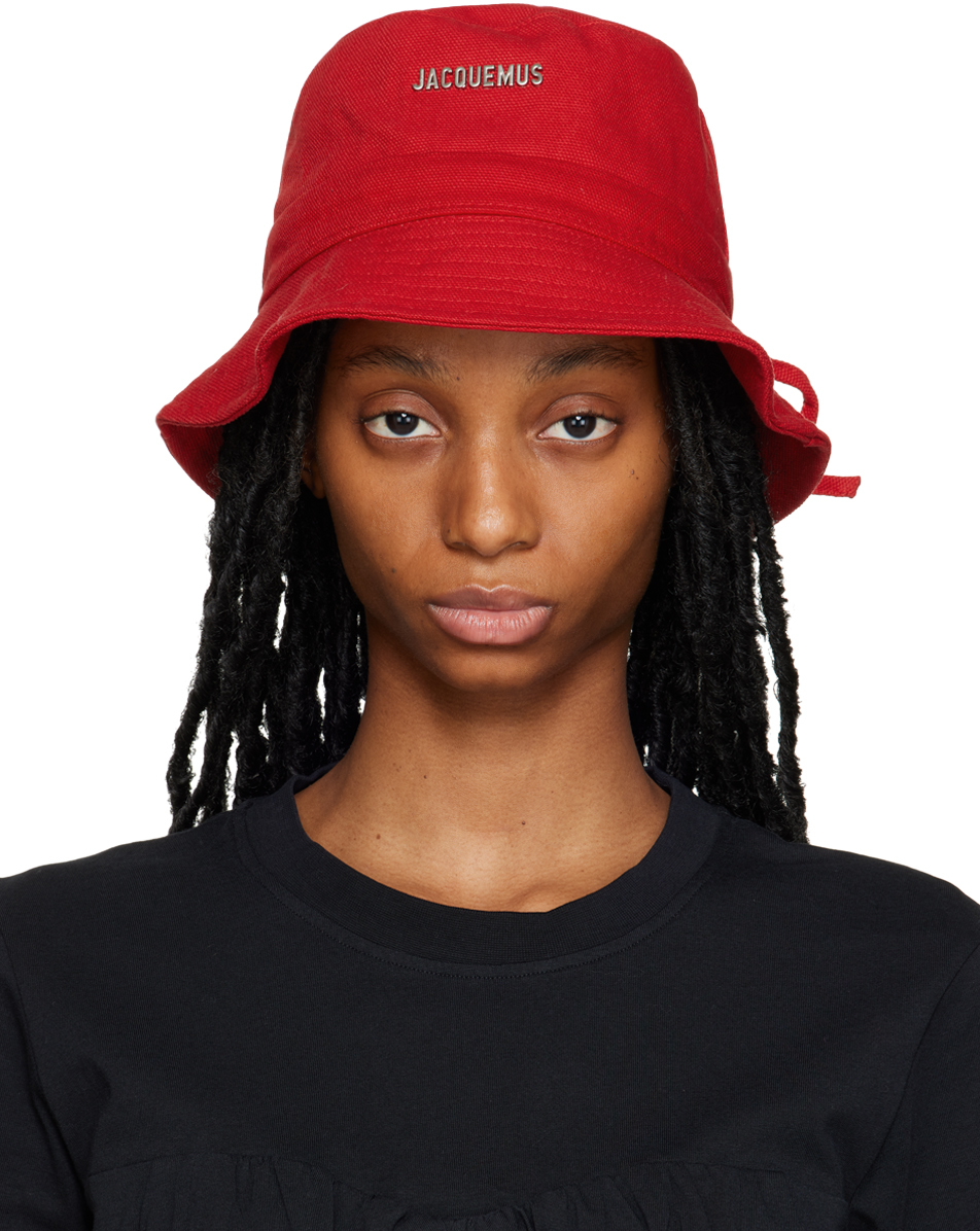 Jacquemus Le Bob Gadjo Bucket Hat In Red