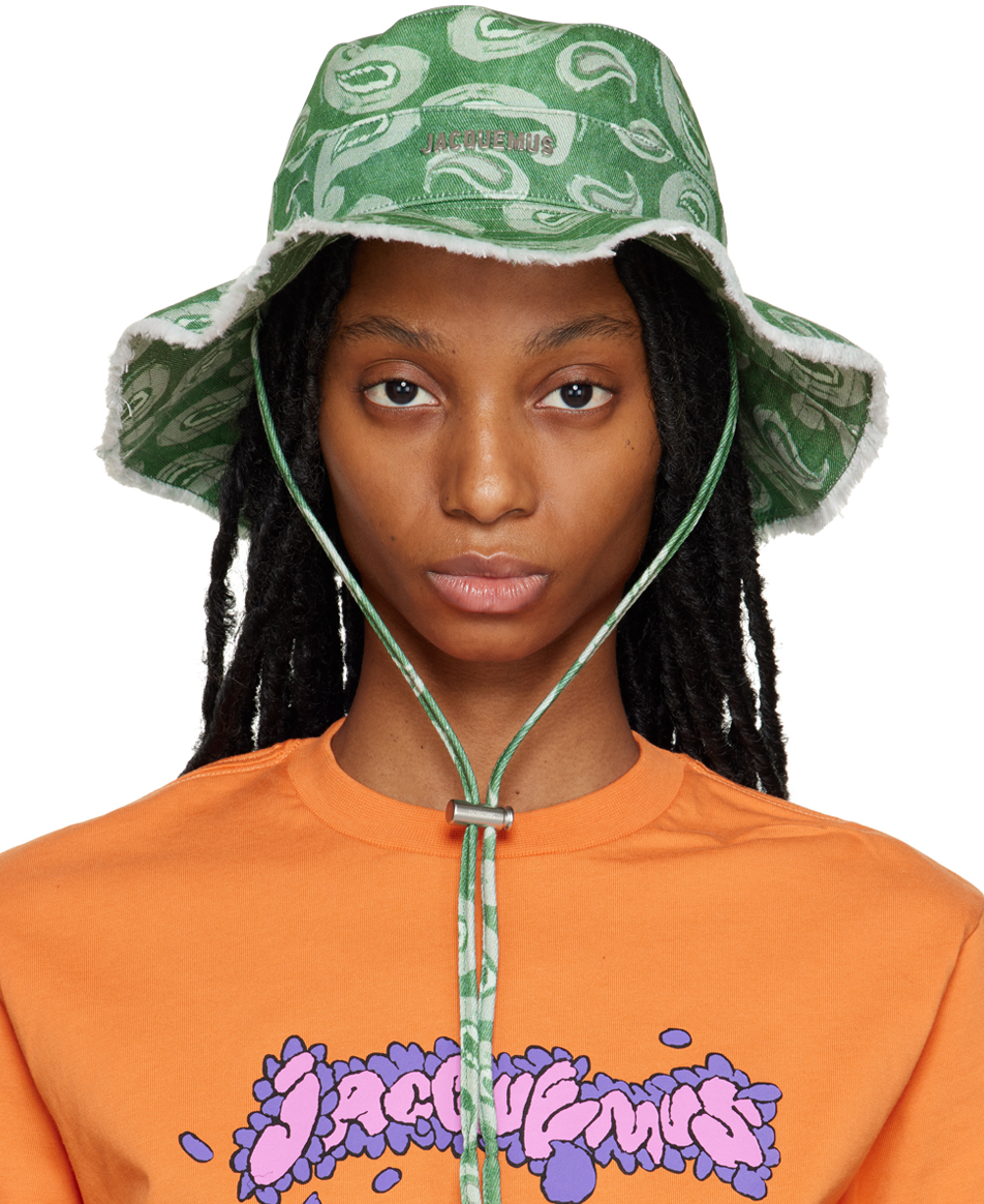 Jacquemus Le Bob Artichaut Paisley Cotton Hat In Green