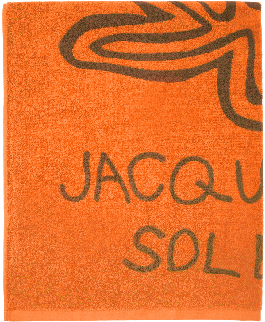 Jacquemus La Serviette Soleil Cotton Towel In Orange