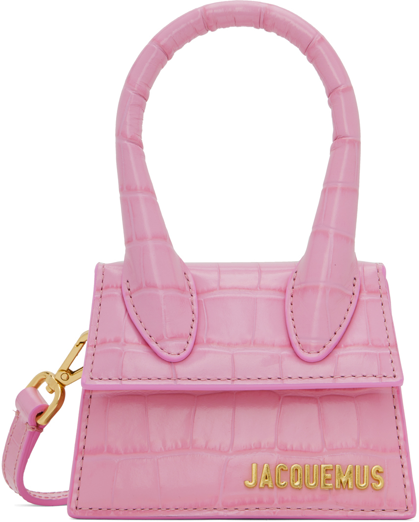 Jacquemus: Pink Le Raphia 'Le Chiquito' Bag