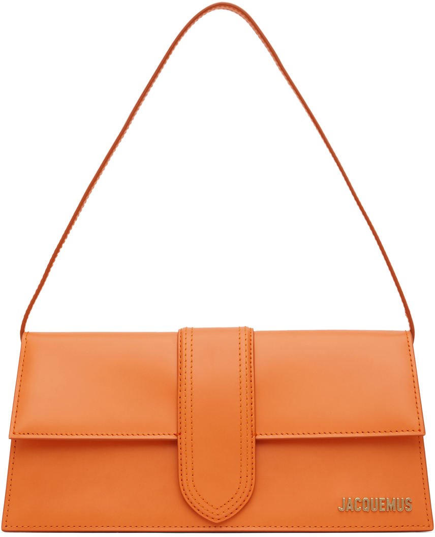 JACQUEMUS ORANGE LE RAPHIA 'LE BAMBINO LONG' BAG