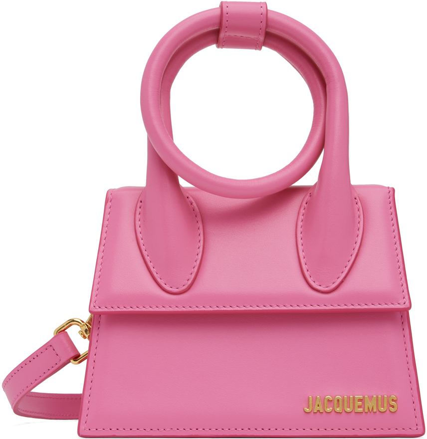 Jacquemus: Pink Le Papier 'Le Chiquito Noeud' Bag | SSENSE