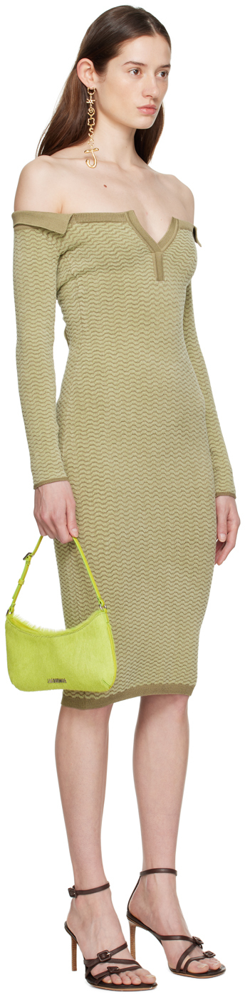 Jacquemus Green 'la Robe Maille Pampero' Midi Dress In 050 Multi-green