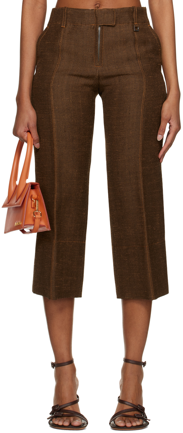 Brown Le Raphia 'Le Pantalon Areia' Trousers
