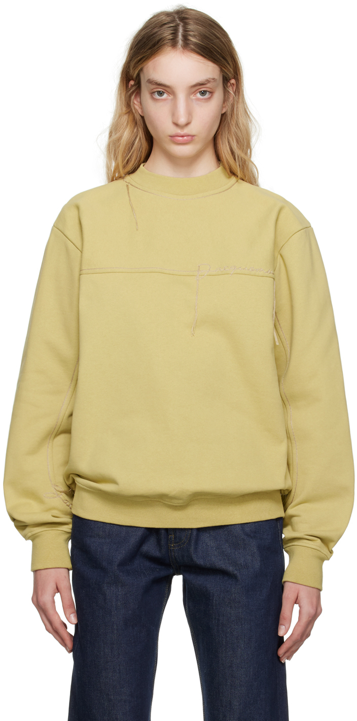 Shop Jacquemus Beige Le Raphia 'le Sweatshirt Fio' Sweatshirt In 150 Beige
