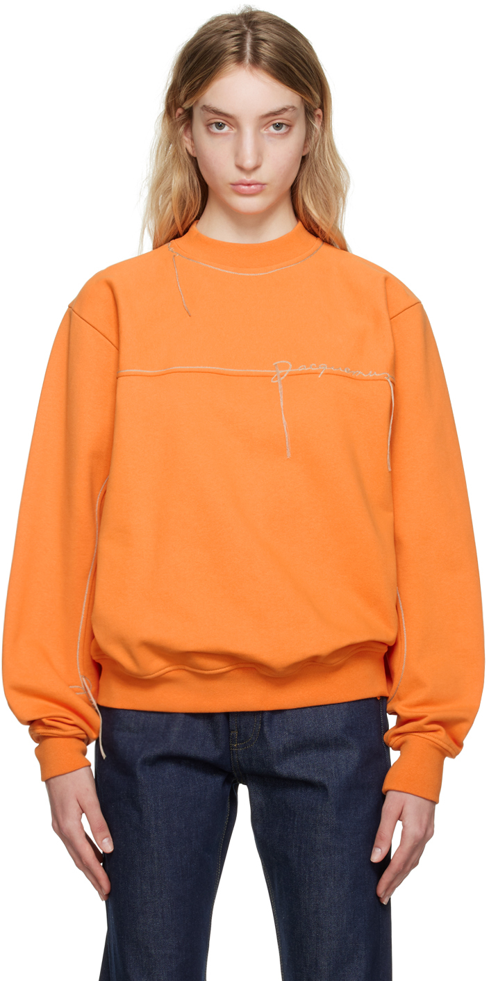 Jacquemus Orange Le Raphia 'le Sweatshirt Fio' Sweatshirt In 750 Orange