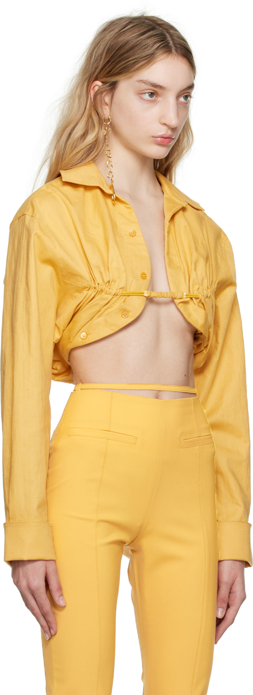 Shop Jacquemus Yellow Le Raphia 'la Chemise Machou' Shirt In 250 Yellow