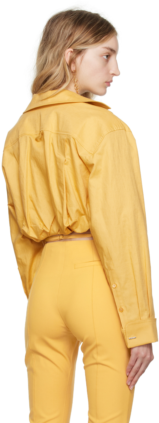 Shop Jacquemus Yellow Le Raphia 'la Chemise Machou' Shirt In 250 Yellow