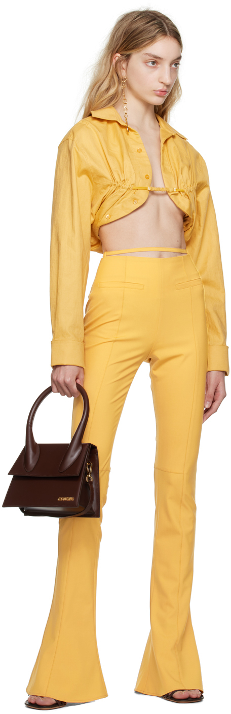 Shop Jacquemus Yellow Le Raphia 'la Chemise Machou' Shirt In 250 Yellow